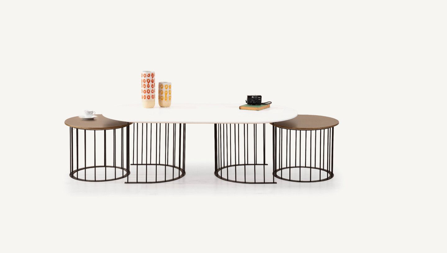 Ripa Brass Orta Sehpa - Resim 1