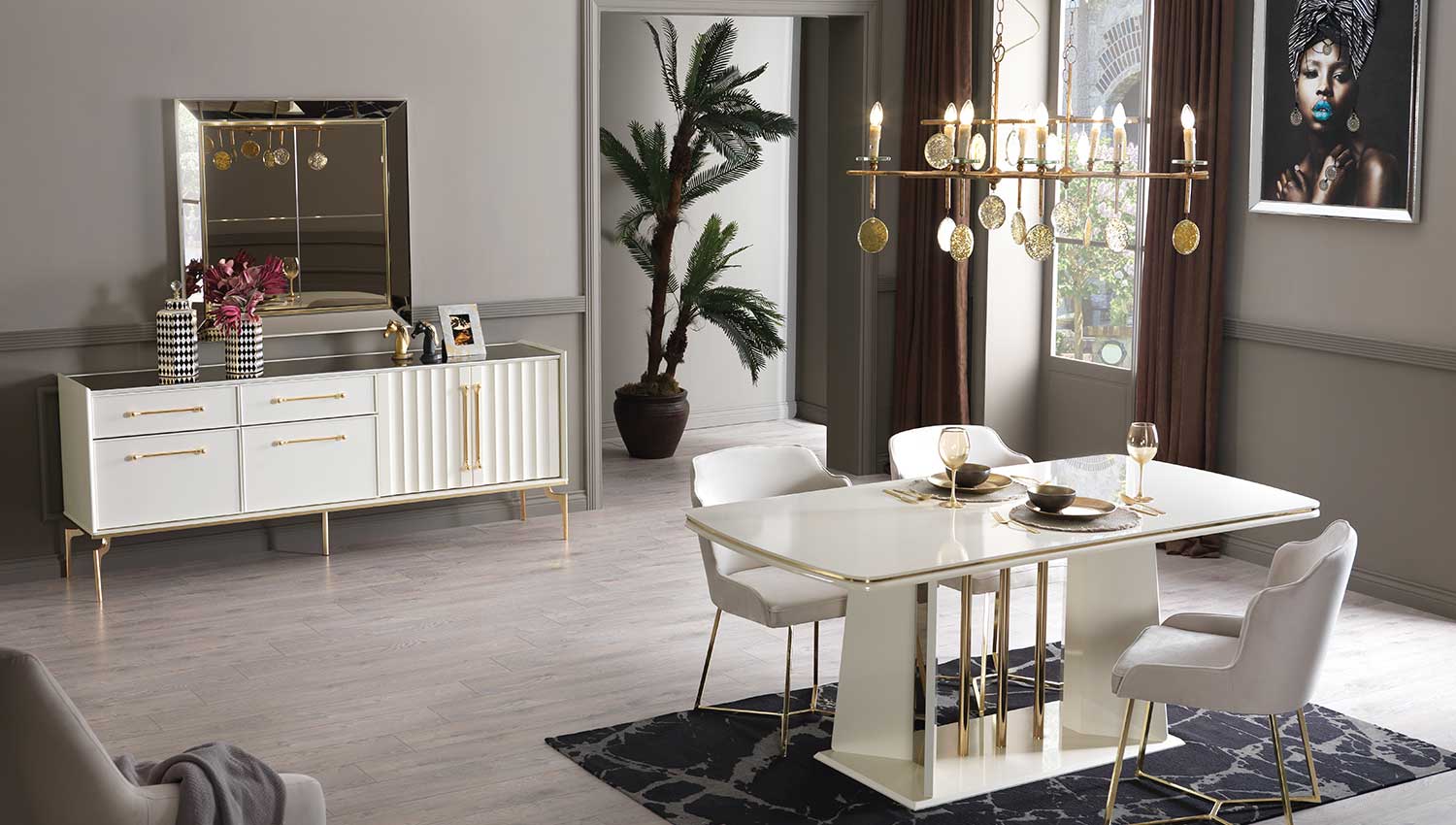 Gold Yemek Masası